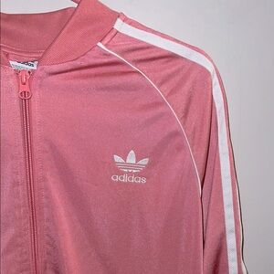Adidas Pink Bomber Jacket with Iconic Stripes